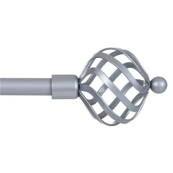 Bedford Homes Bedford Homes 63A-19394 Twisted Sphere Curtain Rod for Window; Silver - 0.75 in. 63A-19394